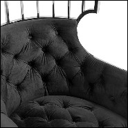 Fauteuil cage en métal finition chromée et velours noir 162-Cage