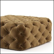 Pouf in solid wood with camel velvet fabric 174-Divine