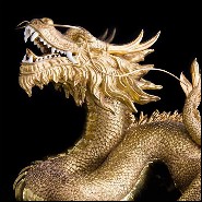 Sculpture dragon in porcelain and gold-plated 24k gold 196-Gold Dragon