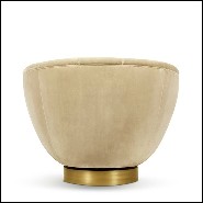 Armchair in solid wood covered with beige velvet 155-Snug