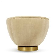 Armchair in solid wood covered with beige velvet 155-Snug