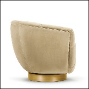 Armchair in solid wood covered with beige velvet 155-Snug