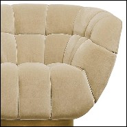 Armchair in solid wood covered with beige velvet 155-Snug