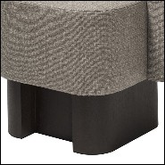 Fauteuil en noyer massif finition foncée et couvert cachemire et laine 189-Bergam