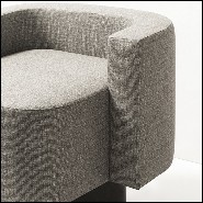 Fauteuil en noyer massif finition foncée et couvert cachemire et laine 189-Bergam