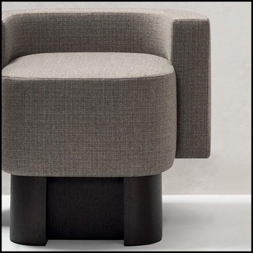 Armchair in solid walnut covered with cashmere and wool fabric 189-Bergam