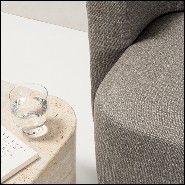 Fauteuil en noyer massif finition foncée et couvert cachemire et laine 189-Bergam