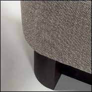 Fauteuil en noyer massif finition foncée et couvert cachemire et laine 189-Bergam