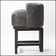 Bar stool in solid walnut with cashmere and wool fabric 189-Bergam