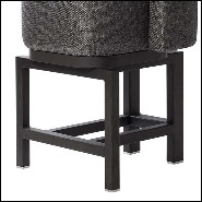 Bar stool in solid walnut with cashmere and wool fabric 189-Bergam