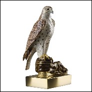 Sculpture Faucon en porcelaine avec finition en or 24k 196-Falcon