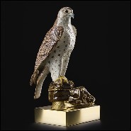 Sculpture Falcon in porcelain finishing in gold 24k 196-Falcon