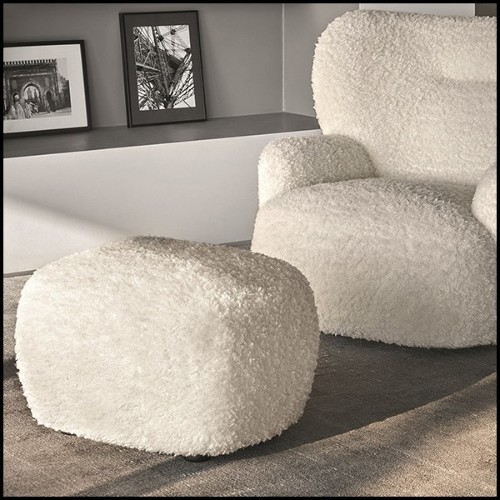 Tabouret rembourré et couvert avec tissu polaire amovible 30-Lamb