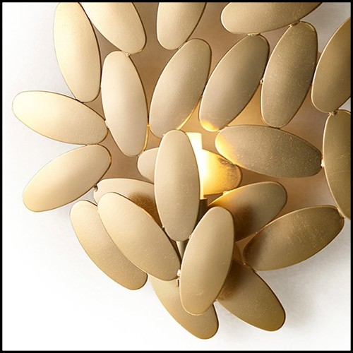Wall lamp welded leaf shaped in 24k gold plated finish 107-Multileaves Gold