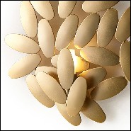 Applique muralee en acier soudée en forme de feuille plaquée or 24k 107-Multileaves Gold