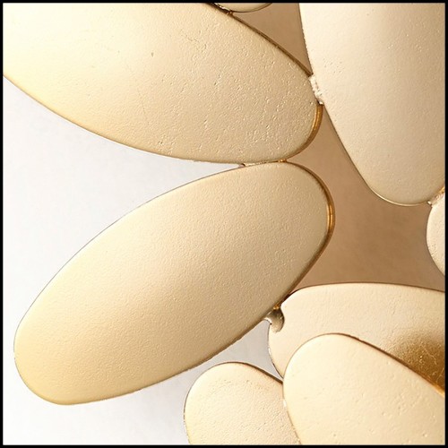 Applique muralee en acier soudée en forme de feuille plaquée or 24k 107-Multileaves Gold