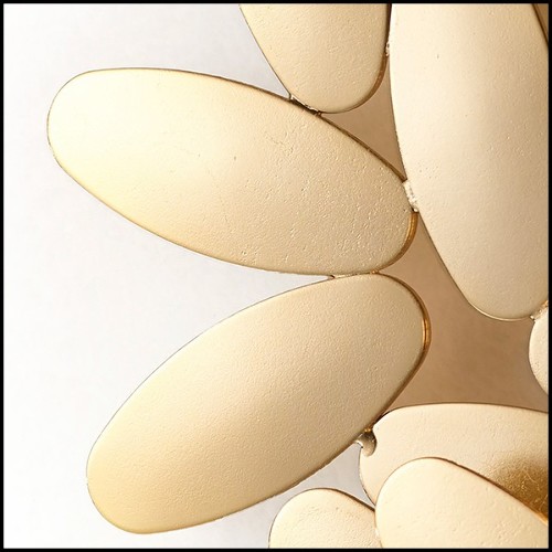 Applique muralee en acier soudée en forme de feuille plaquée or 24k 107-Multileaves Gold
