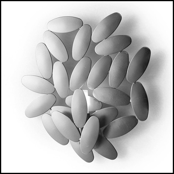 Wall lamp multileaves with steel structure and silver plated finish 107-Multileaves Silver