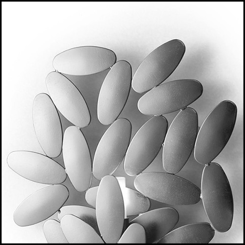 Applique en acier en forme de feuille en finition argentée 107-Multileaves Silver