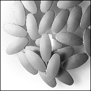 Applique en acier en forme de feuille en finition argentée 107-Multileaves Silver