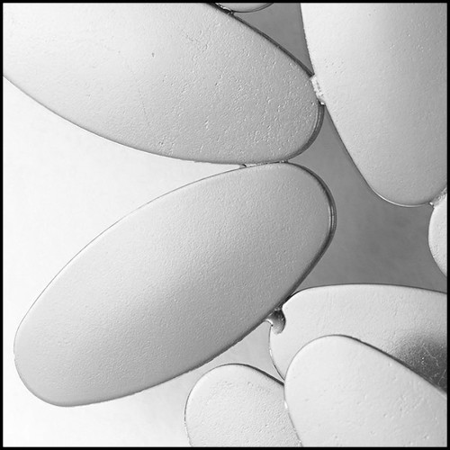 Applique en acier en forme de feuille en finition argentée 107-Multileaves Silver