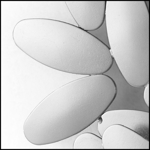 Applique en acier en forme de feuille en finition argentée 107-Multileaves Silver