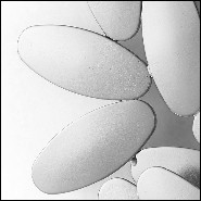 Applique en acier en forme de feuille en finition argentée 107-Multileaves Silver