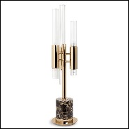 Table lamp in polished brass finish with marble crystal glass 164-Fall