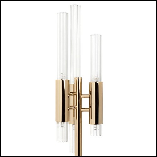 Table lamp in polished brass finish with marble crystal glass 164-Fall