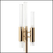 Table lamp in polished brass finish with marble crystal glass 164-Fall