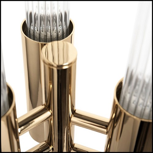 Table lamp in polished brass finish with marble crystal glass 164-Fall