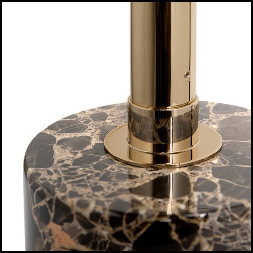 Table lamp in polished brass finish with marble crystal glass 164-Fall