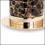 Lampe à poser finition laiton poli avec emperador et cristal 164-Fall