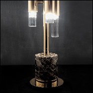 Table lamp in polished brass finish with marble crystal glass 164-Fall