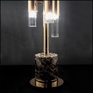 Table lamp in polished brass finish with marble crystal glass 164-Fall