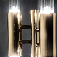 Table lamp in polished brass finish with marble crystal glass 164-Fall