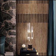 Table lamp in polished brass finish with marble crystal glass 164-Fall