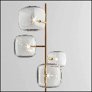 Floor lamp in polished gold finish and Pyrex glass cubes 194-Glass Cubes