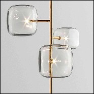 Floor lamp in polished gold finish and Pyrex glass cubes 194-Glass Cubes