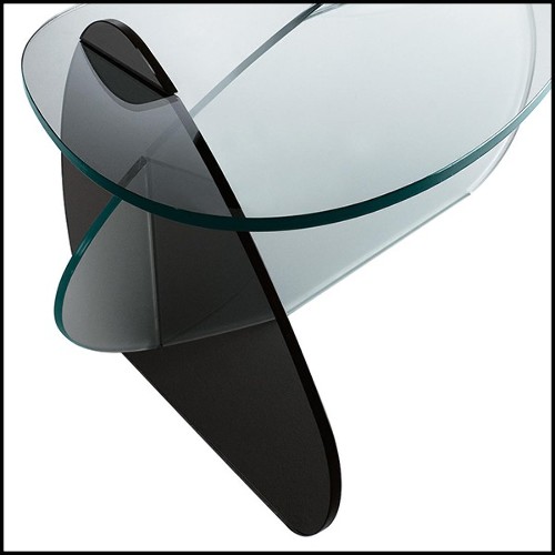 Table basse en verre dépoli et verre fumé 194-Glass Pebbles