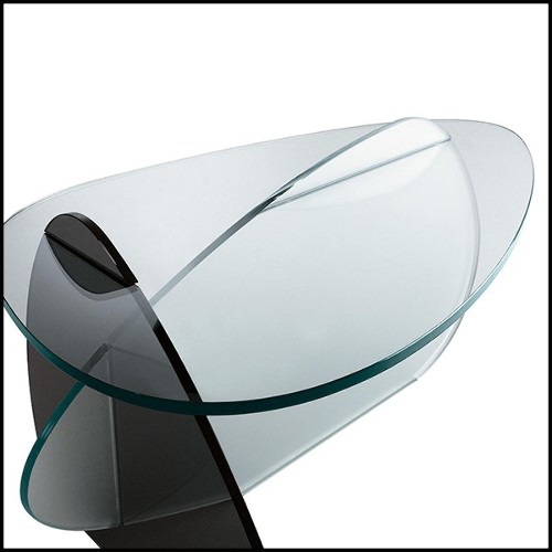 Coffee table made with frosted and smocked glass 194-Glass Pebbles