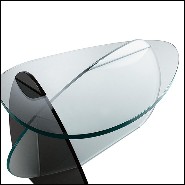 Coffee table made with frosted and smocked glass 194-Glass Pebbles