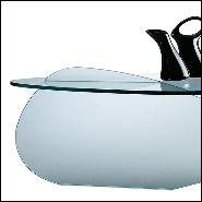 Coffee table made with frosted and smocked glass 194-Glass Pebbles