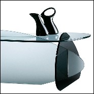 Table basse en verre dépoli et verre fumé 194-Glass Pebbles