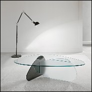 Table basse en verre dépoli et verre fumé 194-Glass Pebbles