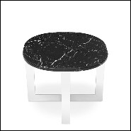 Side table in chrome finish with black marble top 162-Nolan Chrome