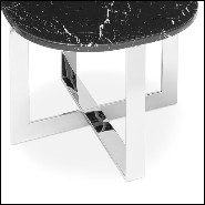 Side table in chrome finish with black marble top 162-Nolan Chrome