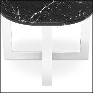 Side table in chrome finish with black marble top 162-Nolan Chrome