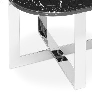 Side table in chrome finish with black marble top 162-Nolan Chrome