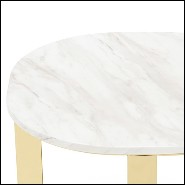 Side table in gold finish with white marble top 162-Nolan Gold